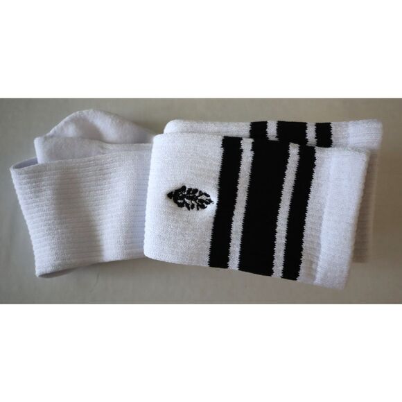 Free People Movement 94662863 Women's O/S White Knee High Logo Stripe Tube Socks - Picture 3 of 4